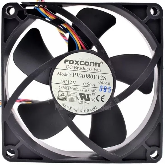 Foxconn PVA080F12S 12V 0.56A DC Brushless 4 Wires PWM Cooling Fan