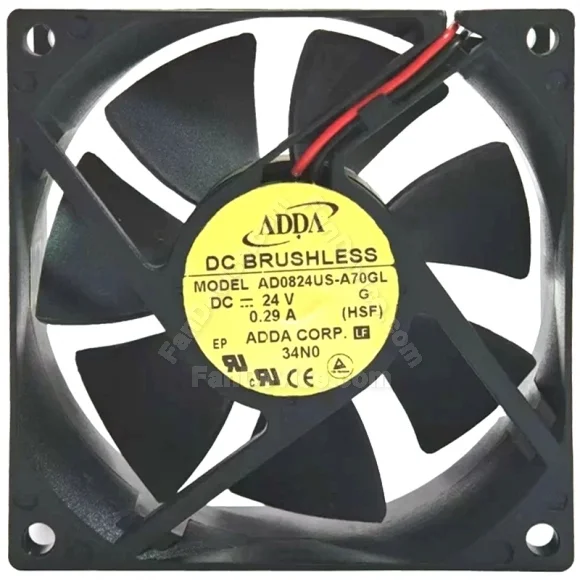 ADDA AD0824US-A70GL 24V 0.29A DC Brushless 2 Wires Axial Cooling Fan