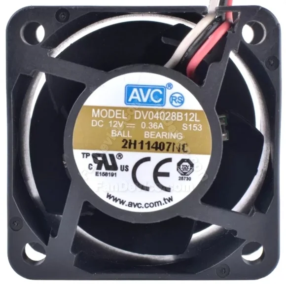 AVC DV04028B12L 12V 0.36A 3 Wires Ball Bearing Cooling Fan