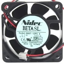 Nidec D06T-12PG A DC 12V 0.14A 2 Wires Axial Cooling Fan
