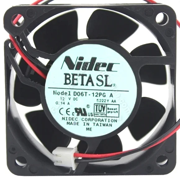 Nidec D06T-12PG A DC 12V 0.14A 2 Wires Axial Cooling Fan