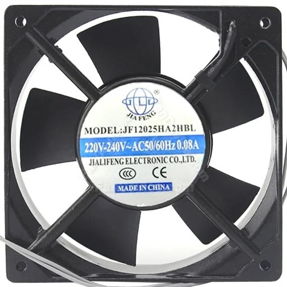 JIA FENG JF12025HA2HBL AC 220V-240V 0.08A 2 Wires Cooling Fan