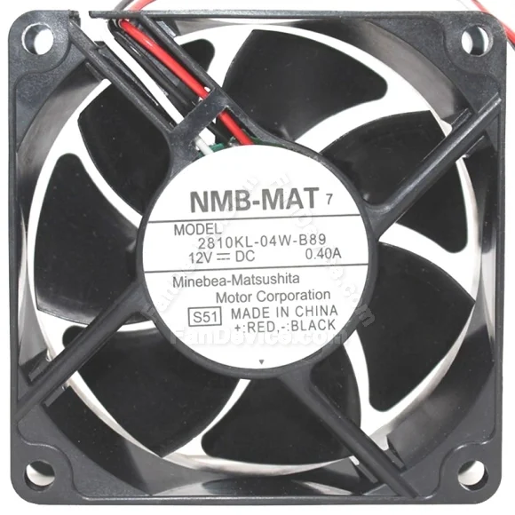 NMB-MAT 2810KL-04W-B89 DC 12V 0.40A 3 Wires Axial Cooling Fan