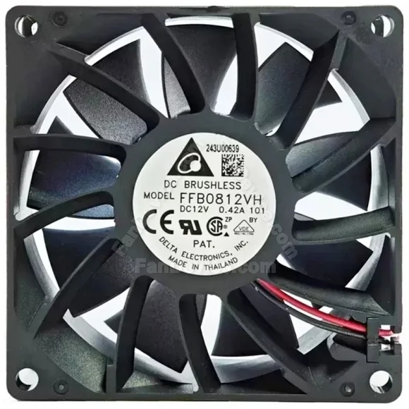 Delta FFB0812VH 12V 0.42A DC Brushless 2 Wires Axial Cooling Fan