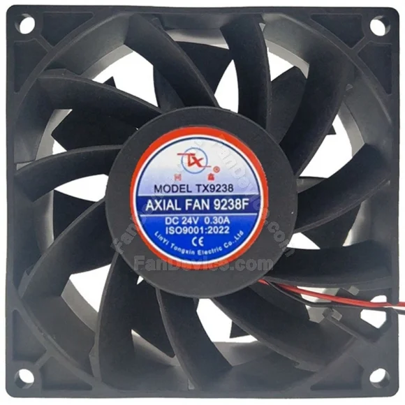 TX TX9238F DC 24V 0.30A 2 Wires Axial Cooling Fan