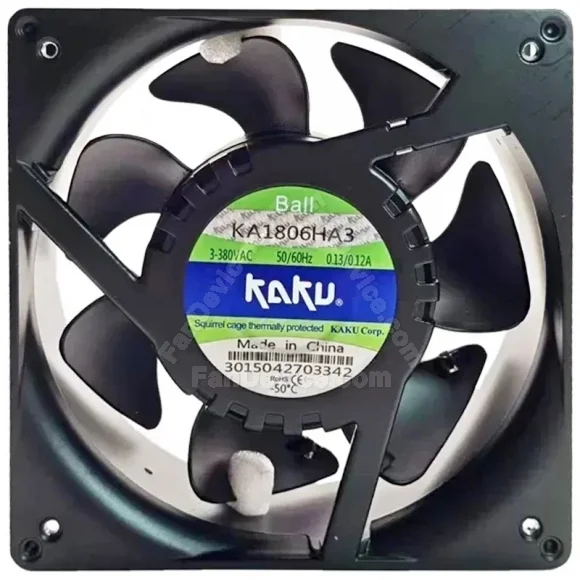 KAKU KA1806HA3 AC 380V 0.13/0.12A 3 Wires Thermally Protected Cooling Fan