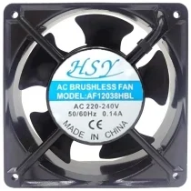 HSY AF12038HBL AC 220-240V 0.14A 2 Wires Axial Cooling Fan