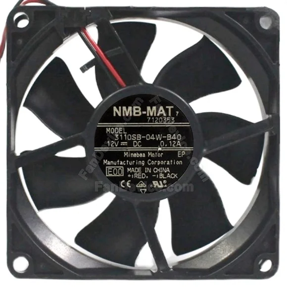 NMB-MAT 3110SB-04W-B40 DC 12V 0.12A 2 Wires Axial Cooling Fan