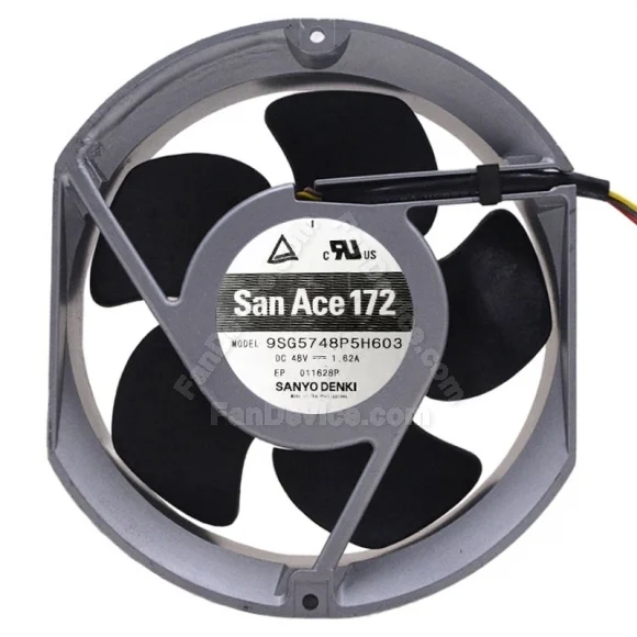 Sanyo 9SG5748P5H603 DC 48V 1.82A 3 Wires Axial Cooling Fan