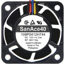 Sanyo 109P0412H744 DC 12V 0.13A 3 Wires Axial Cooling Fan