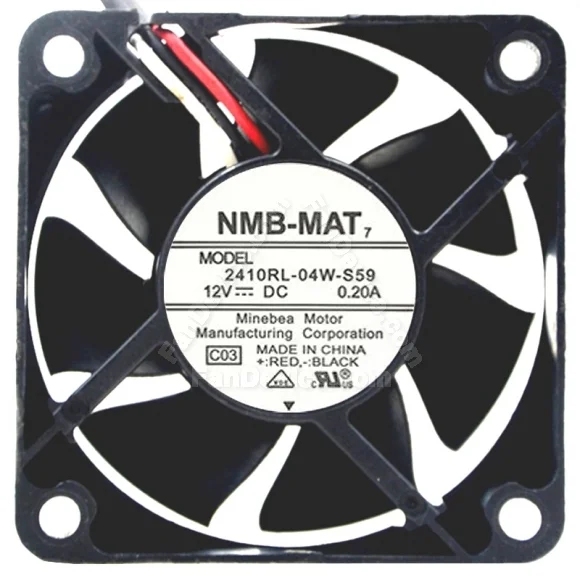 NMB-MAT 2410RL-04W-S59 DC 12V 0.20A 3 Wires Axial Cooling Fan