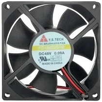 Y.S.TECH FD488025HB 48V 0.09A DC Brushless 2 Wires Axial Cooling Fan