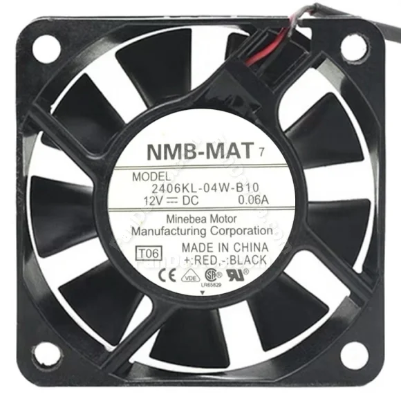 NMB-MAT 2406KL-04W-B10 DC 12V 0.06A 2 / 3 Wires Axial Cooling Fan