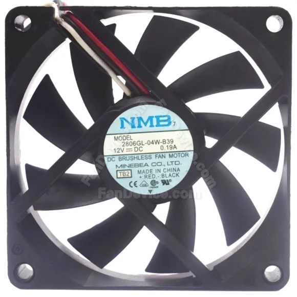 NMB 2806GL-04W-B39 12V 0.19A DC Brushless 3 Wires Axial Cooling Fan