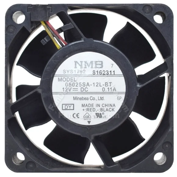 NMB 06025SA-12L-BT DC 12V 0.11A 3 Wires Axial Cooling Fan