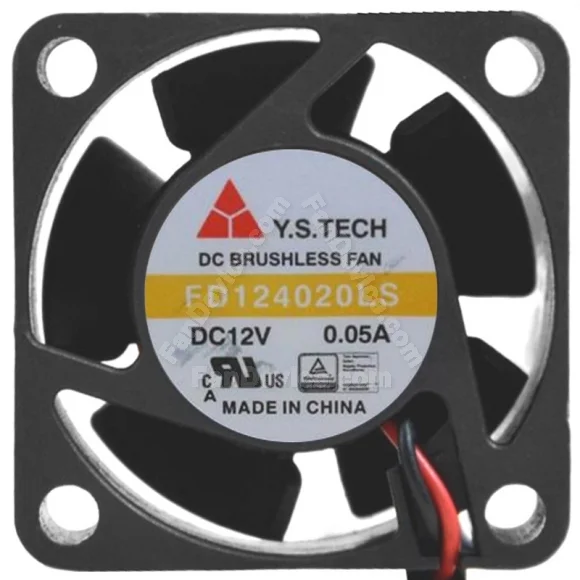 Y.S.TECH FD124020LS 12V 0.05A DC Brushless 2 Wires Axial Cooling Fan