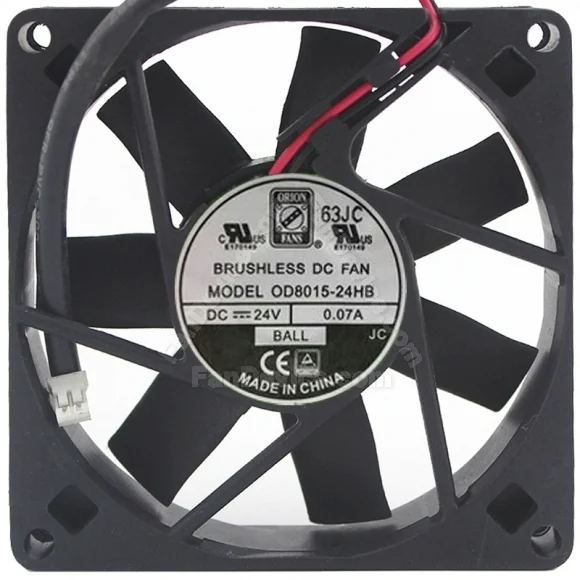 ORION OD8015-24HB 24V 0.07A 2 Wires Ball Bearing Cooling Fan