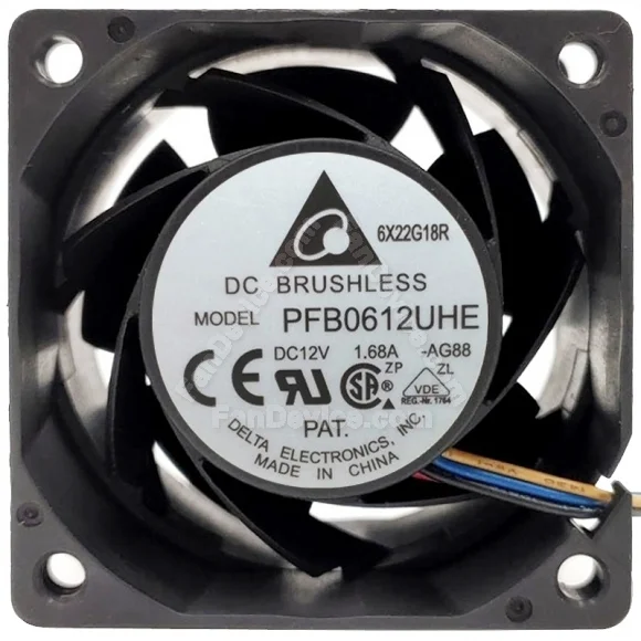Delta PFB0612UHE 12V 1.68A DC Brushless 3 / 4 Wires Axial Cooling Fan