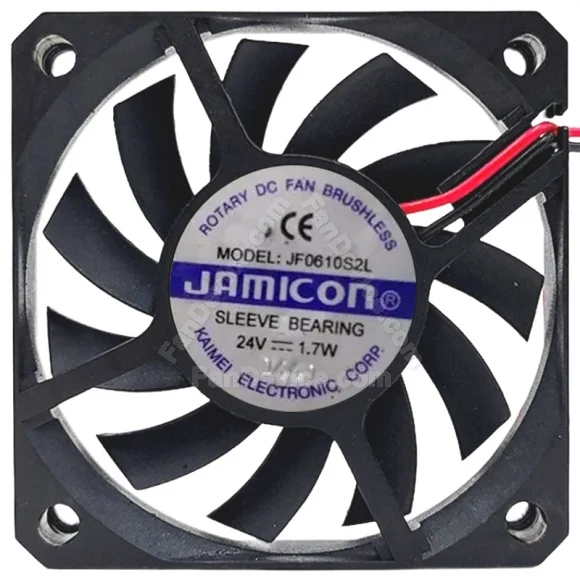 JAMICON JF0610S2L DC 24V 1.7W 2 Wires Sleeve Bearing Cooling Fan