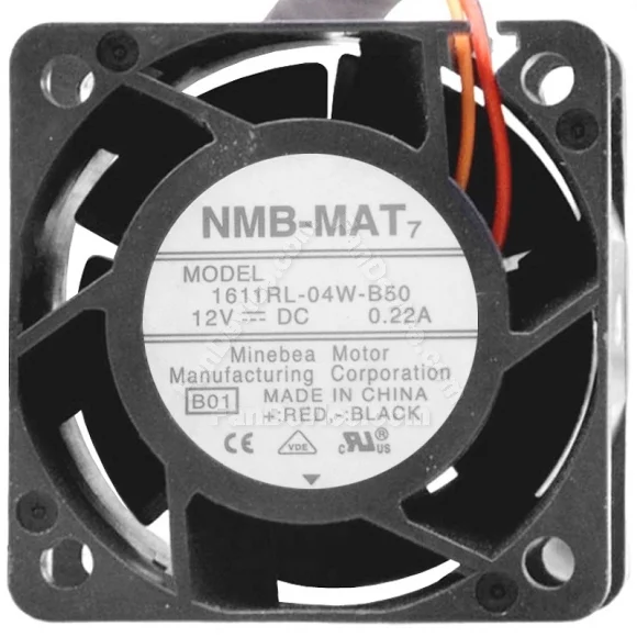 NMB-MAT 1611RL-04W-B50 DC 12V 0.22A 2 Wires Axial Cooling Fan