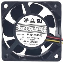 Sanyo Denki 9A0612G4D031 DC 12V 0.24A 2 Wires / 3 Wires Axial Cooling Fan