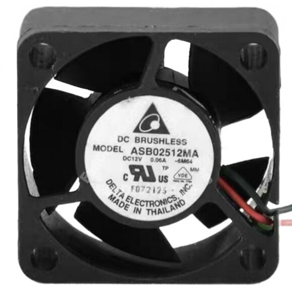 Delta ASB02512MA DC 12V 0.06A 2 Wires Brushless Axial Cooling Fan