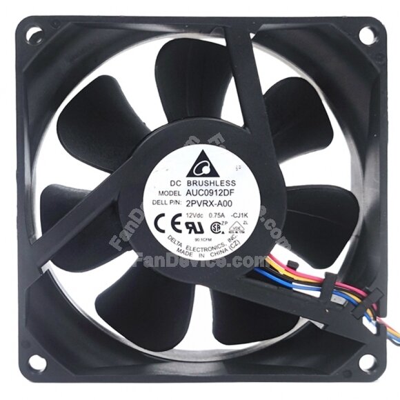 Delta AUC0912DF DC 12V 0.75A 4 Wires Brushless PWM Axial Cooling Fan