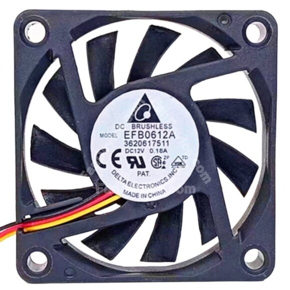 Delta EFB0612A DC 12V 0.18A 2 Wires / 3 Wires Brushless Cooling Fan