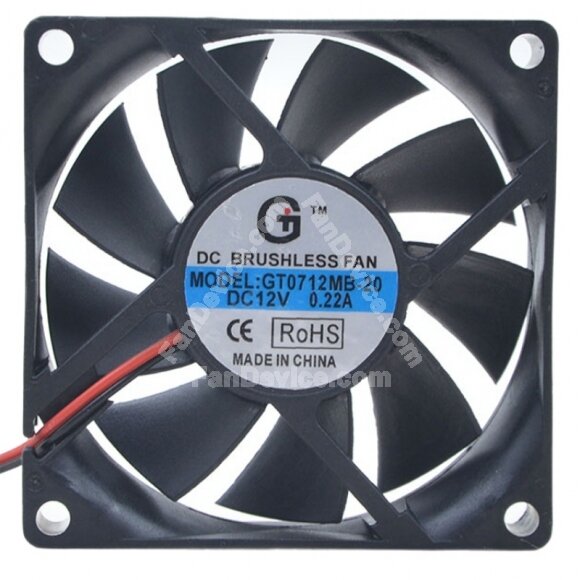 GT0712MB-20 DC 12V 0.22A 2 Wires / 3 Wires Brushless Axial Cooling Fan