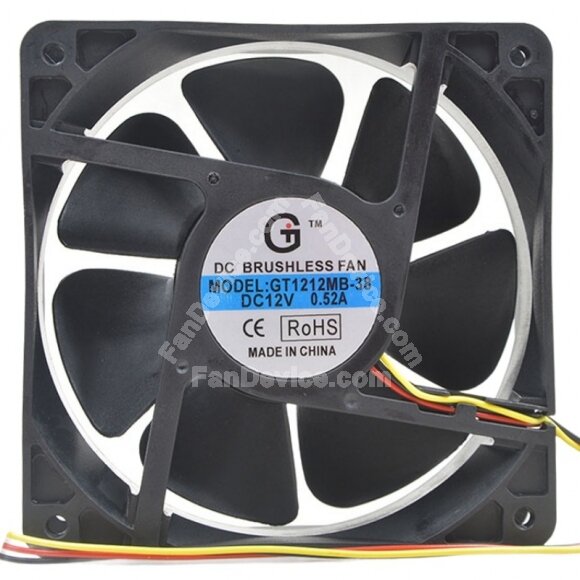 GT1212MB-38 DC 12V 0.52A 12038 Brushless Axial Cooling Fan