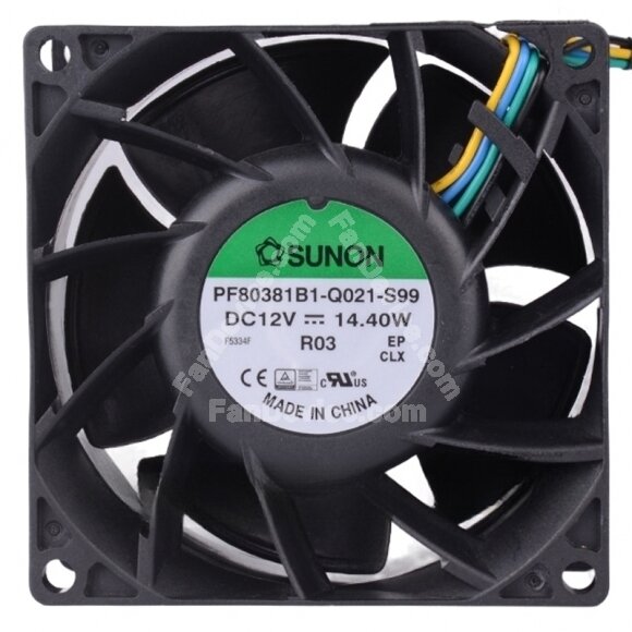Sunon PF80381B1-Q021-S99 DC 12V 14.40W 2 Wires / 3 Wires / 4 Wires Axial Cooling Fan