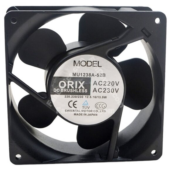 ORIX MU1238A-52B AC 220V 230V 2 Wires Brushless 12038 Axial Cooling Fan