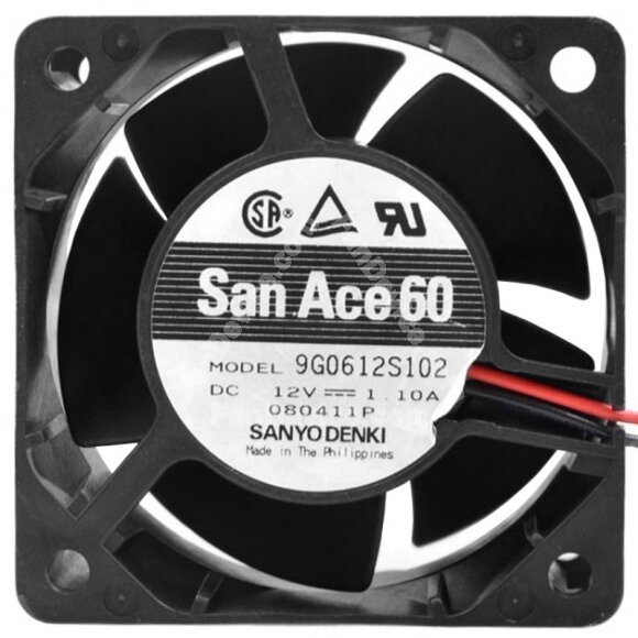 Sanyo Denki 9G0612S102 DC 12V 1.10A 2 Wires 6038 Axial Cooling Fan