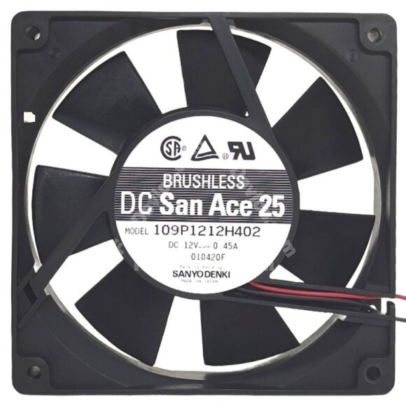 Sanyo Denki 109P1212H402 DC 12V 0.45A Brushless Axial Cooling Fan