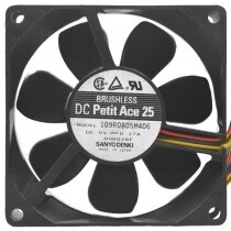 Sanyo Denki 109R0805M406 DC 5V 0.17A 3 Wires Axial Cooling Fan