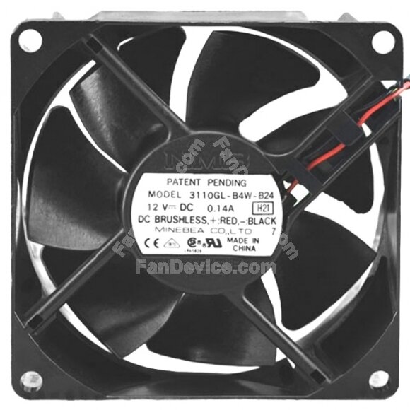 NMB 3110GL-B4W-B24 DC 12V 0.14A 2 Wires Brushless Axial Cooling Fan