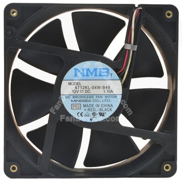 NMB 4712KL-04W-B49 DC 12V 1.10A Brushless Axial Cooling Fan