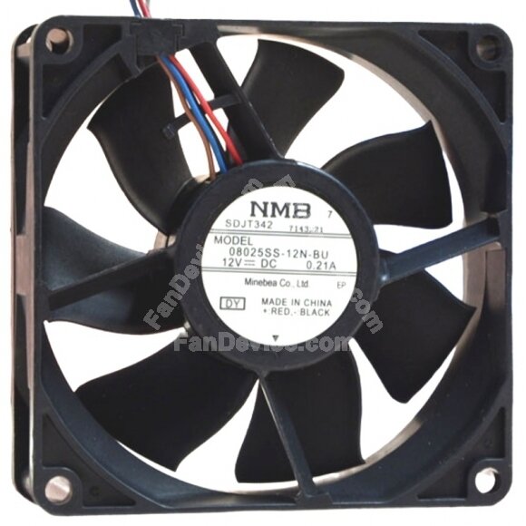 NMB 08025SS-12N-BU DC 12V 0.21A 4 Wires Axial Cooling Fan