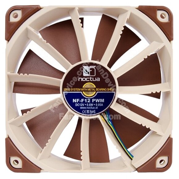 NOCTUA NF-F12 PWM DC 12V 0.05A 0.6W 4 Wires Axial Cooling Fan