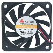 Y.S.TECH YW06010012BL 12V 0.14A 2 Wires DC Brushless Axial Cooling Fan