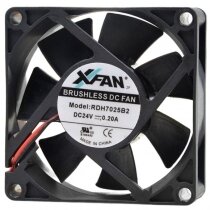 XFAN RDH7025B2 24V 0.20A 2 Wires DC Brushless Axial Cooling Fan