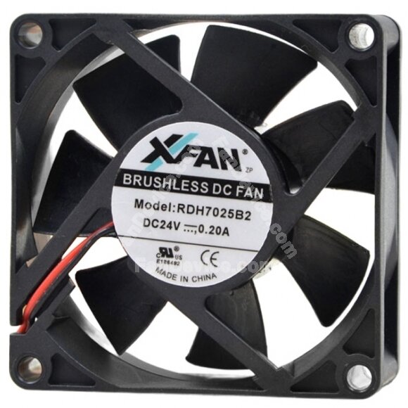 XFAN RDH7025B2 24V 0.20A 2 Wires DC Brushless Axial Cooling Fan