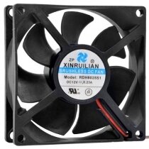 XINRUILIAN RDH8025S1 12V 0.23A 2 Wires DC Brushless Axial Cooling Fan