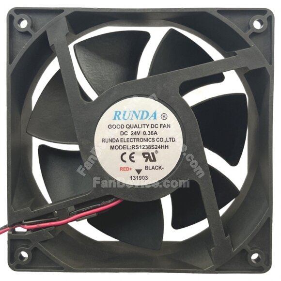 RUNDA RS1238S24HH DC 24V 0.36A 2 Wires Axial Cooling Fan