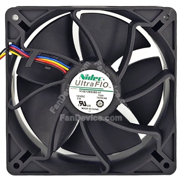 Nidec UltraFlo V12E12BS2B5-07T024 DC 12V 3A 4 Wires Axial Cooling Fan
