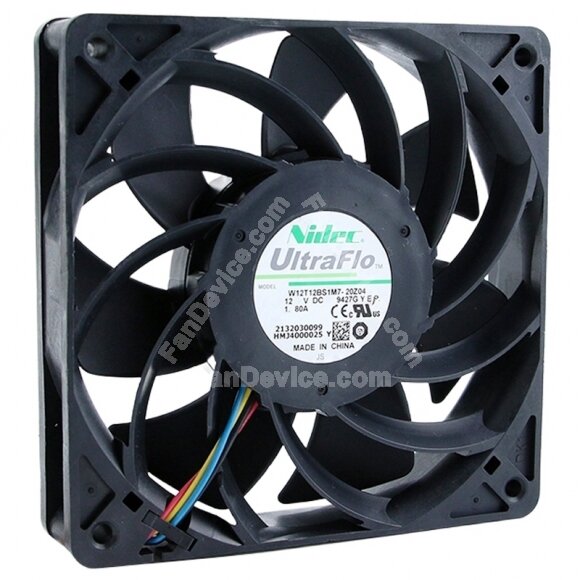 Nidec UltraFlo W12T12BS1M7-20Z04 DC 12V 1.80A Axial Cooling Fan