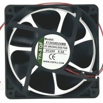 YH-XQF X12038D24MB DC 12V 0.3A 2 Wires DC Brushless Axial Cooling Fan