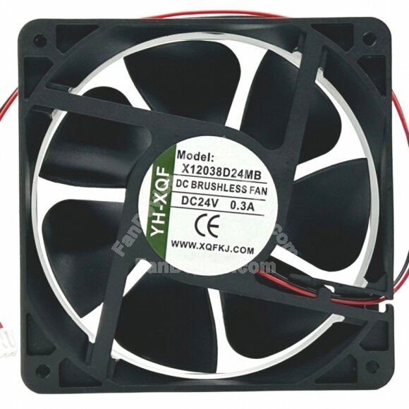YH-XQF X12038D24MB DC 12V 0.3A 2 Wires DC Brushless Axial Cooling Fan