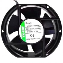YH-XQF X17251D24HB DC 24V 1.5A 2 Wires DC Brushless Axial Cooling Fan