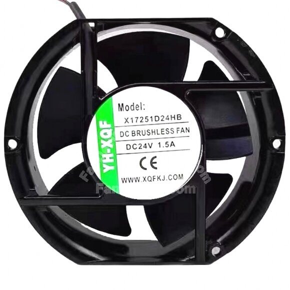 YH-XQF X17251D24HB DC 24V 1.5A 2 Wires DC Brushless Axial Cooling Fan